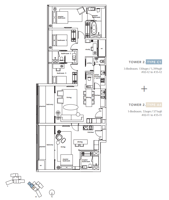 OUE Twin Peaks Floor Plans and unit mix