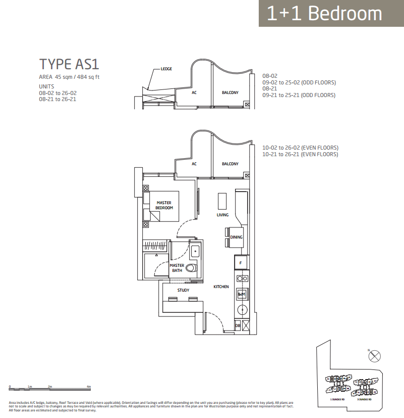 1+1 bedroom